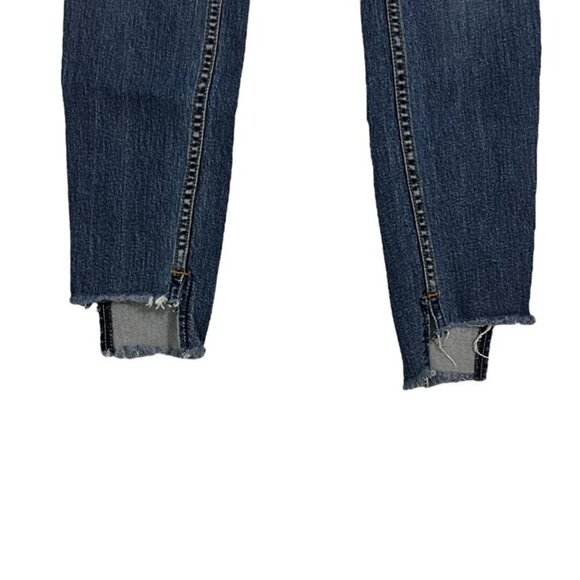 GRLFRND women's jeans 26 US 2 blue medium wash Candice skinny jeans raw hem - Picture 9 of 12